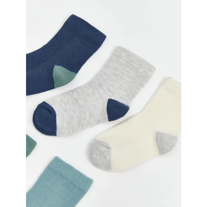 LCW baby Mavi Basic Erkek Bebek Soket Çorap 5li