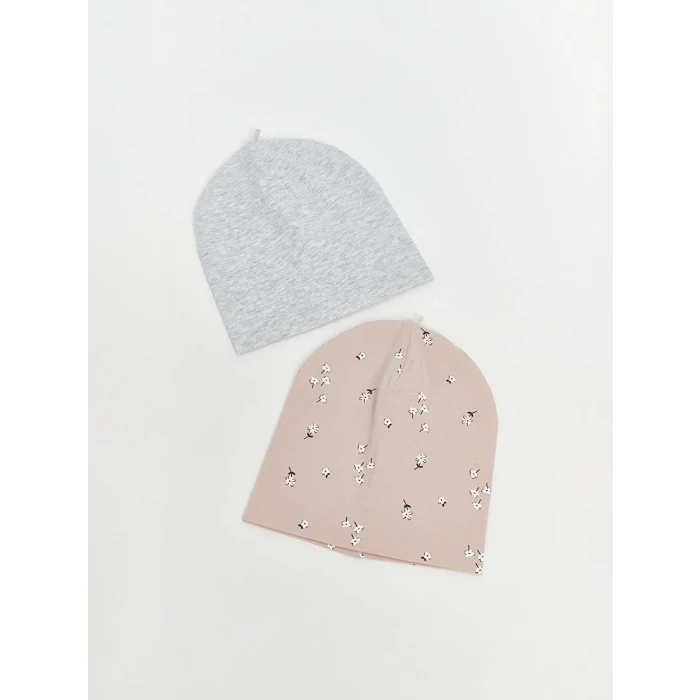 LCW baby Pembe Baskılı Kız Bebek Bere 2li