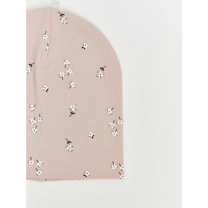 LCW baby Pembe Baskılı Kız Bebek Bere 2li