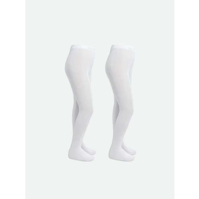 LCW Kids Beyaz Basic Kız Çocuk Külotlu Çorap 2li