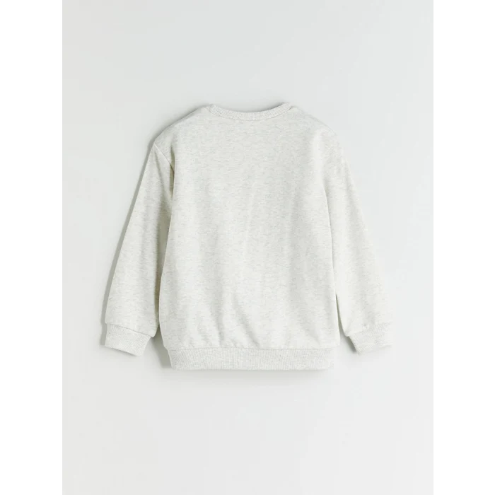 LCW Kids Beyaz Bisiklet Yaka Erkek Çocuk Sweatshirt