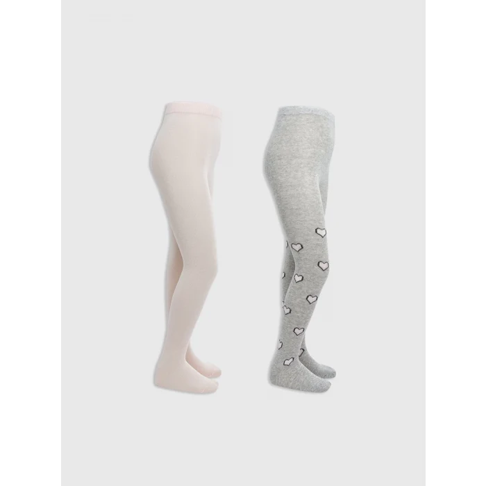 LCW Kids Gri Kız Çocuk Külotlu Çorap 2li