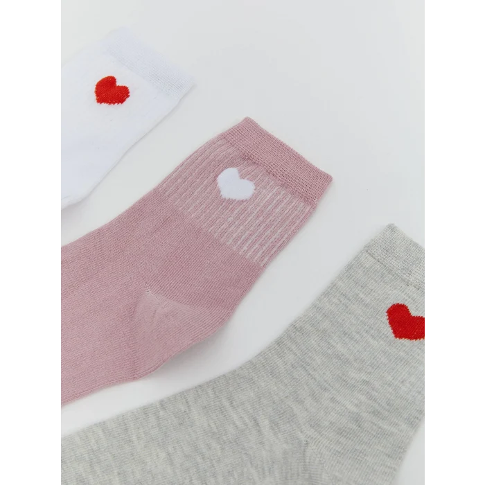 LCW Kids Beyaz Desenli Kız Çocuk Soket Çorap 5li