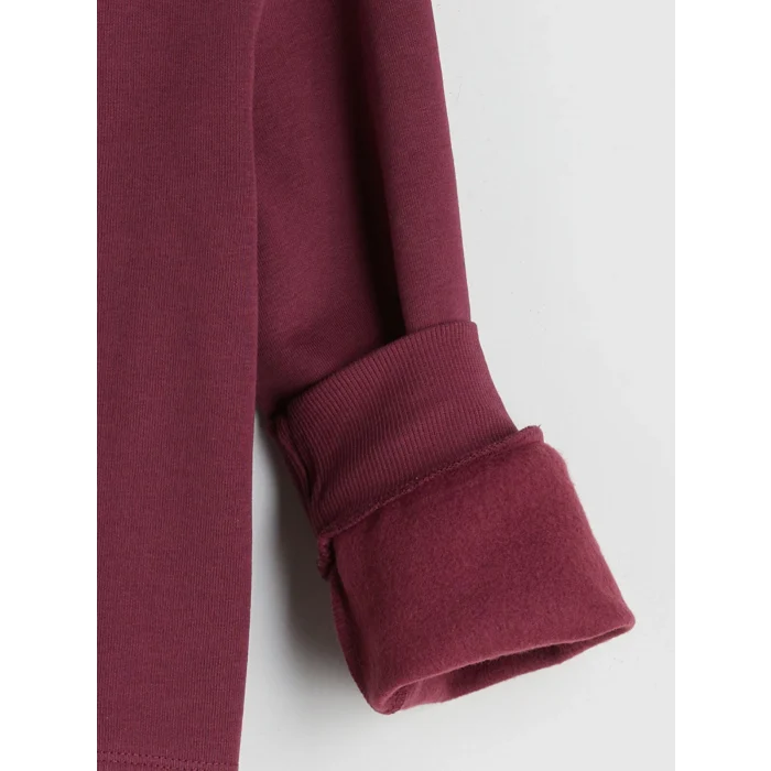 LCW Kids Mürdüm Bisiklet Yaka Baskılı Kız Çocuk Sweatshirt