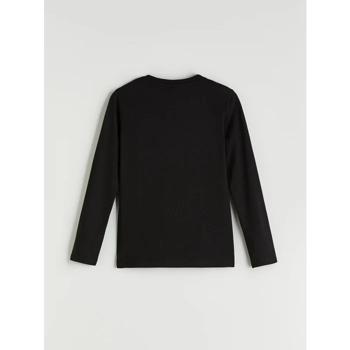 LCW Kids Siyah Bisiklet Yaka Erkek Çocuk Tişört