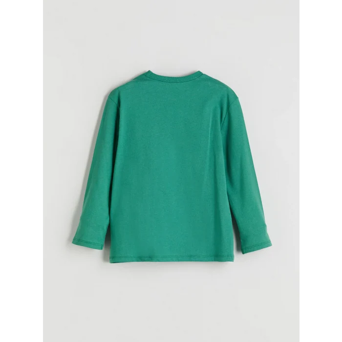 LCW Kids Turkuaz Bisiklet Yaka Baskılı Erkek Çocuk Tişört