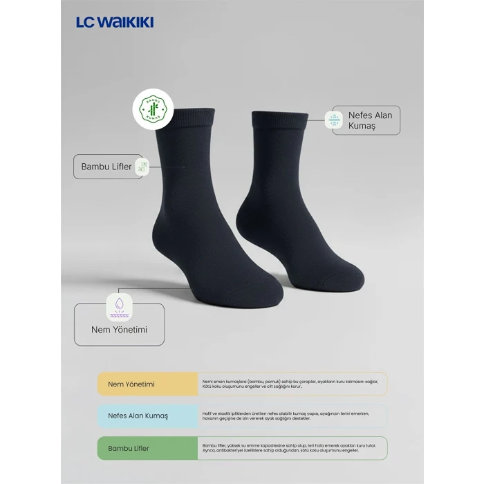 LCW Kids Karişik Basic Erkek Çocuk Soket Çorap 7li