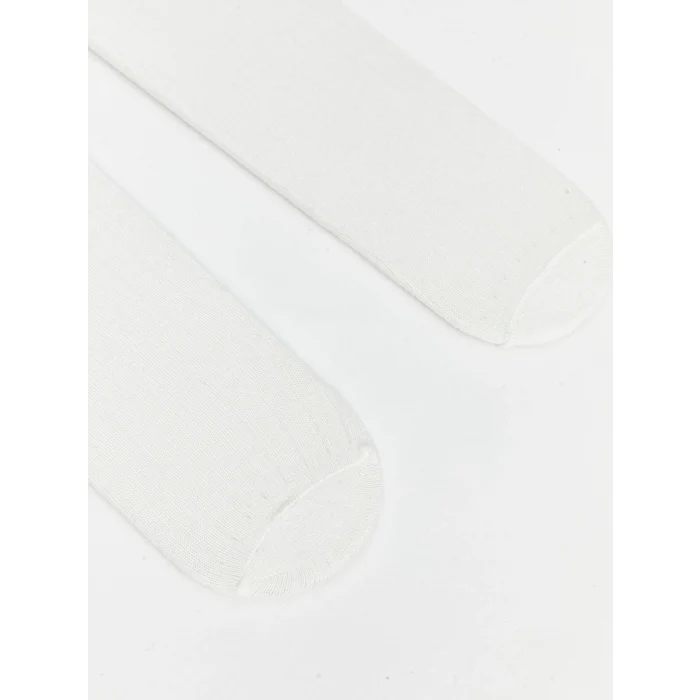 LCW baby Ekru Basic Kız Bebek Külotlu Çorap 2li