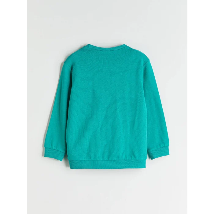 LCW Kids Yeşil Bisiklet Yaka Erkek Çocuk Sweatshirt