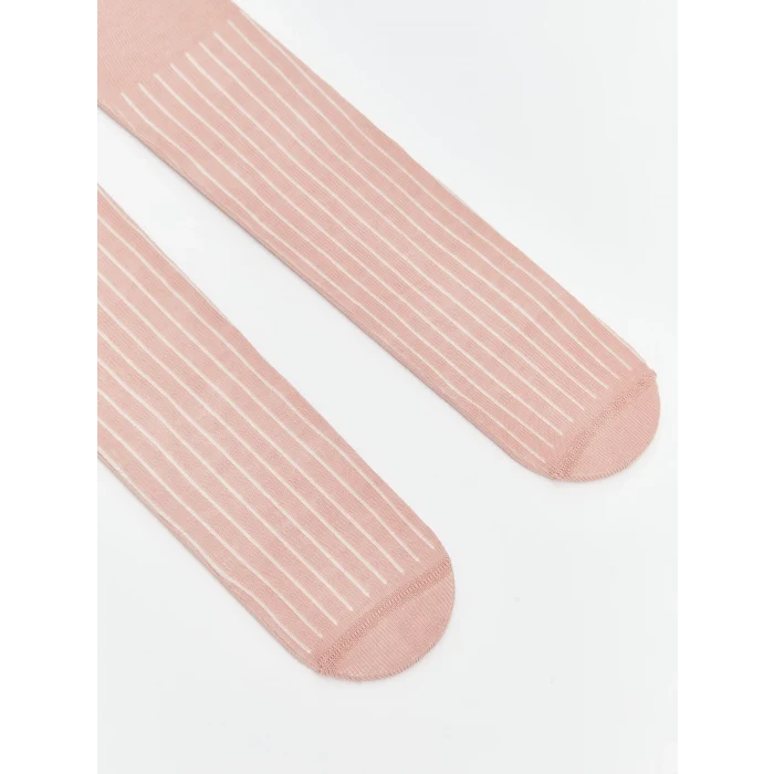 LCW baby Ekru Baskılı Kız Bebek Külotlu Çorap 2li