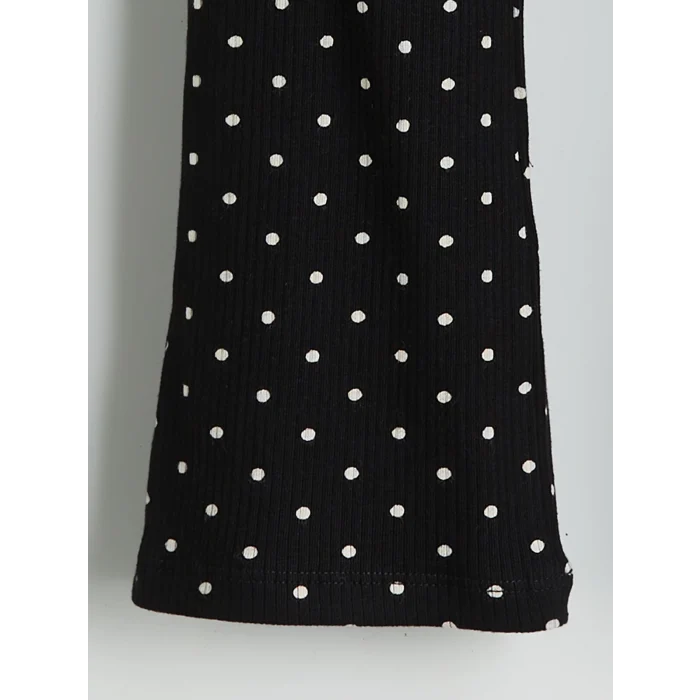 LCW Kids Siyah Beli Lastikli Desenli Kız Çocuk Tayt