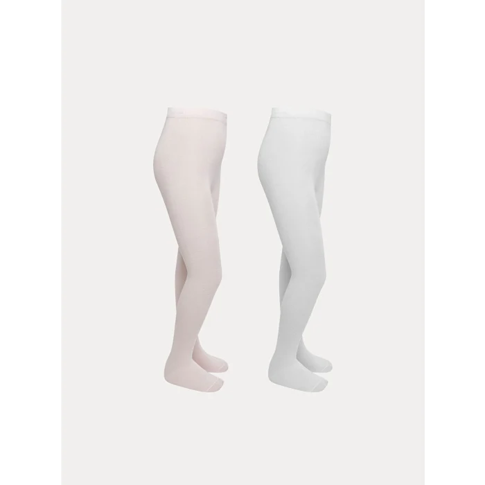 LCW Kids Pembe Desenli Kız Çocuk Külotlu Çorap 2li