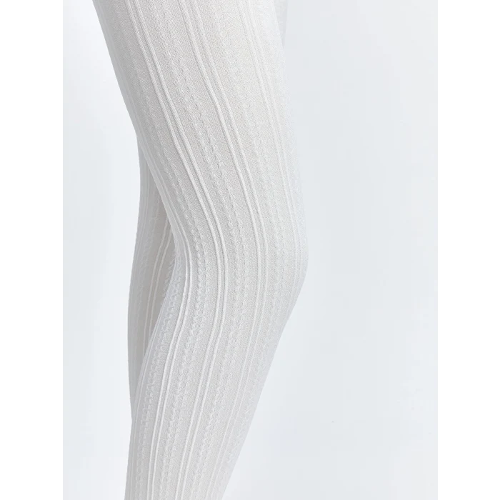 LCW DREAM Beyaz Kendinden Desenli Kız Çocuk İnce Külotlu Çorap 2li