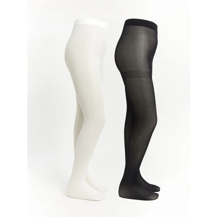 LCW Kids Siyah Kız Çocuk İnce Külotlu Çorap 2li