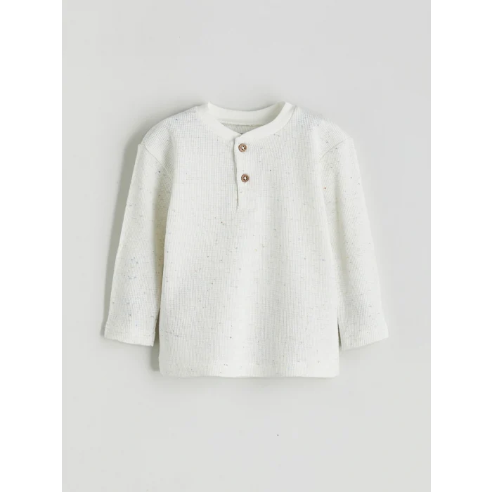 LCW baby Beyaz Bisiklet Yaka Erkek Bebek Tişört ve Şort 2li Takım