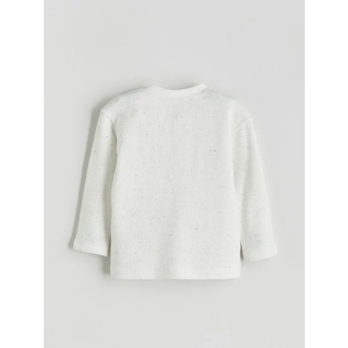 LCW baby Beyaz Bisiklet Yaka Erkek Bebek Tişört ve Şort 2li Takım