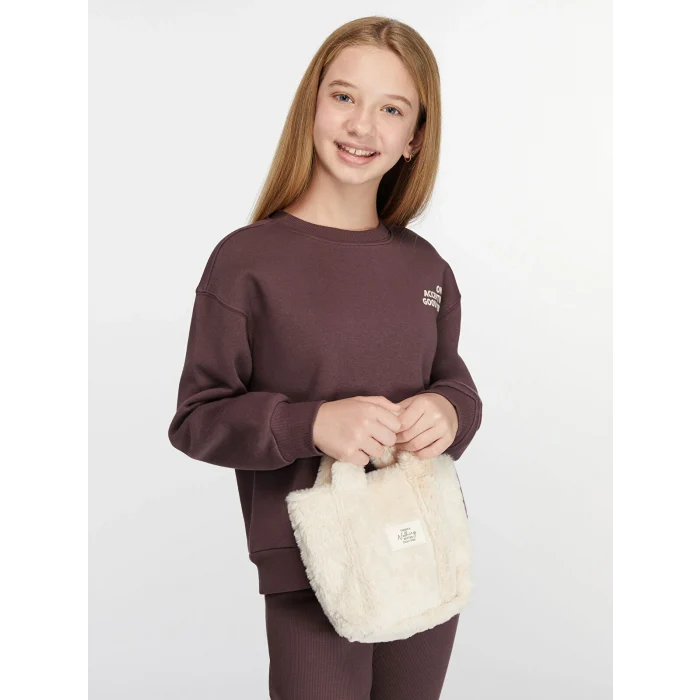 LCW ACCESSORIES Bej Pelüş Kız Çocuk Omuz Çantası