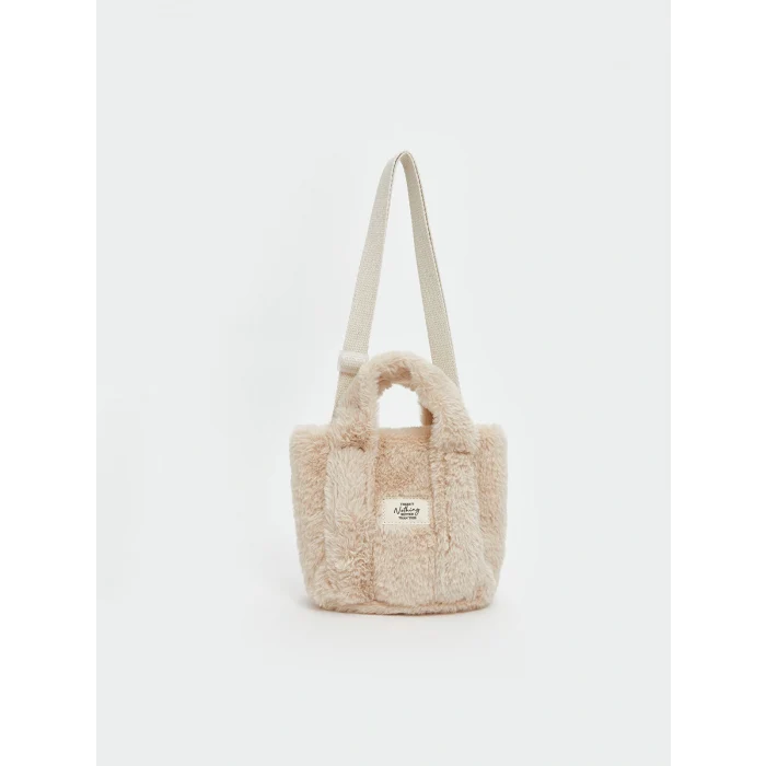 LCW ACCESSORIES Bej Pelüş Kız Çocuk Omuz Çantası