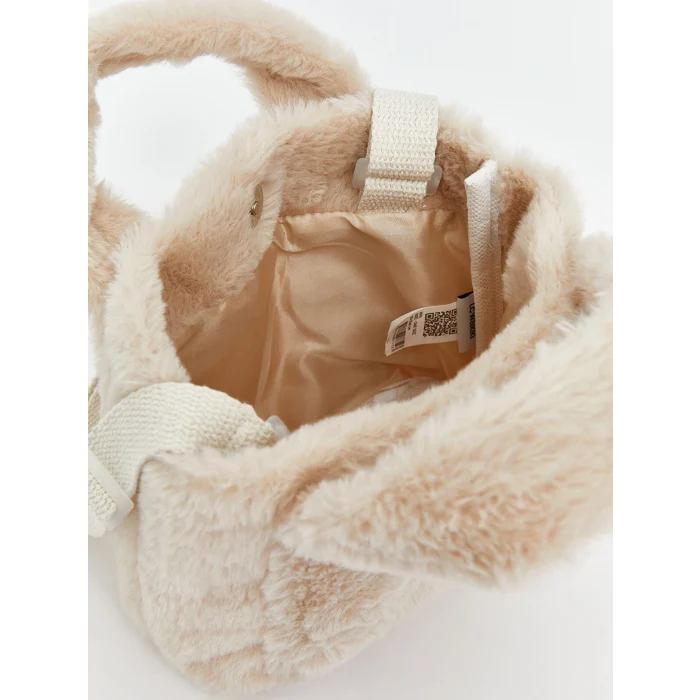 LCW ACCESSORIES Bej Pelüş Kız Çocuk Omuz Çantası