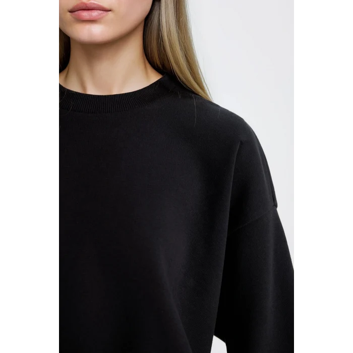 Defacto D8022 Siyah Regular Fit Normal Kalıp Basic Düz İçi Kalın Polarlı Eşofman Takımı