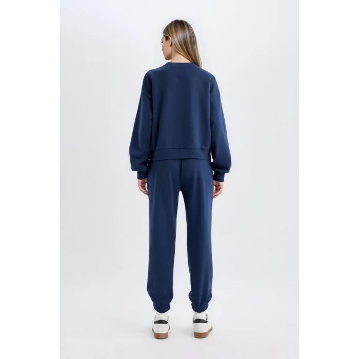 Defacto D8022 Lacivert Regular Fit Normal Kalıp Basic İçi Kalın Polarlı Eşofman Takımı