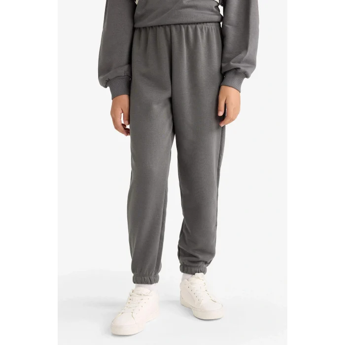 Defacto E6416A8AR82 Antrasit Kız Çocuk 2li Takım Baskılı Sweatshirt Eşofman Altı