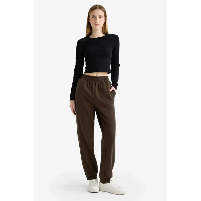 Defacto X5391AZBN258 Kahve Beli Lastikli Jogger Eşofman Altı
