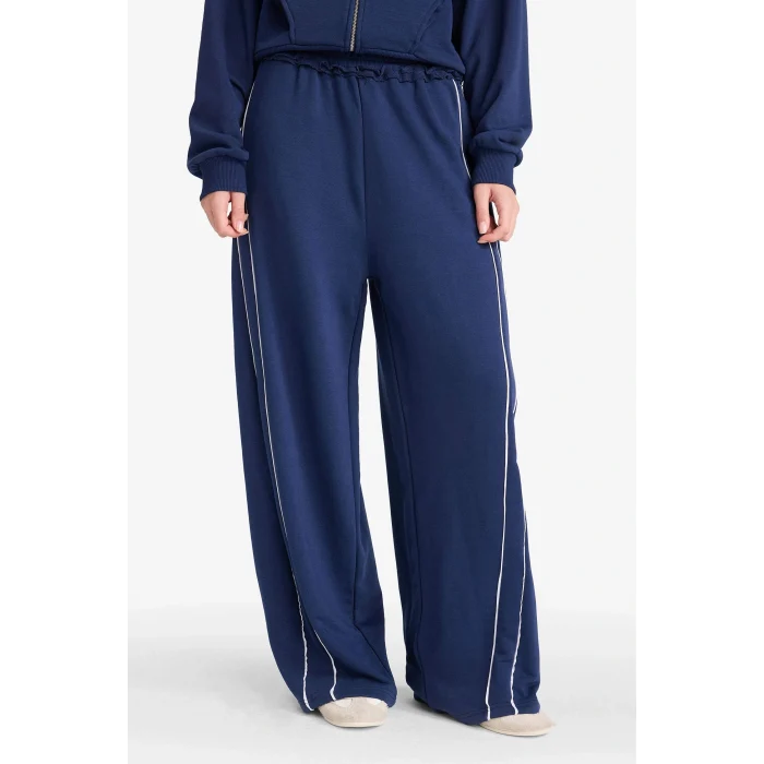 Defacto F9618AXNV241 Lacivert Coool Beli Lastikli Wide Leg Eşofman Altı