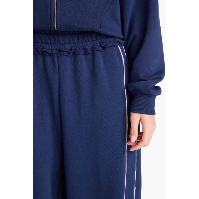 Defacto F9618AXNV241 Lacivert Coool Beli Lastikli Wide Leg Eşofman Altı