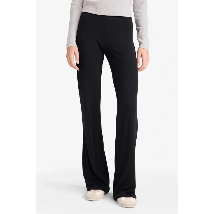 Defacto E0628AXBK81 Siyah Coool Flare Fit Ribana Pantolon