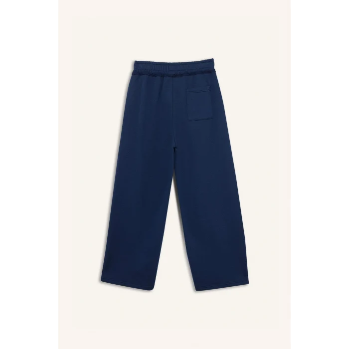 Defacto F9618AXNV241 Lacivert Coool Beli Lastikli Wide Leg Eşofman Altı