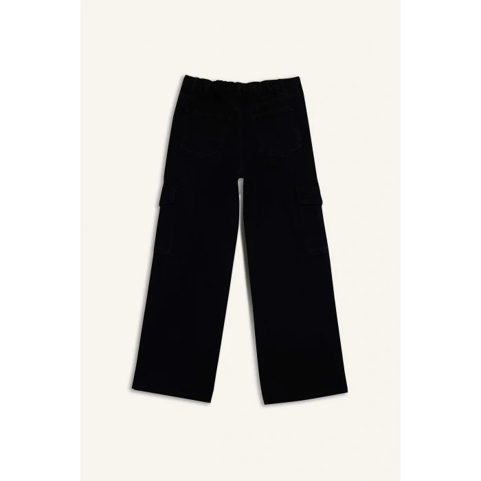 Defacto E5880A8NM36 DENIM Kız Çocuk Wide Leg Kargo Geniş Paça Jean Pantolon