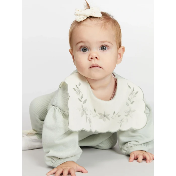 LCW baby Gri Bisiklet Yaka Kız Bebek Sweatshirt ve Tayt 2li