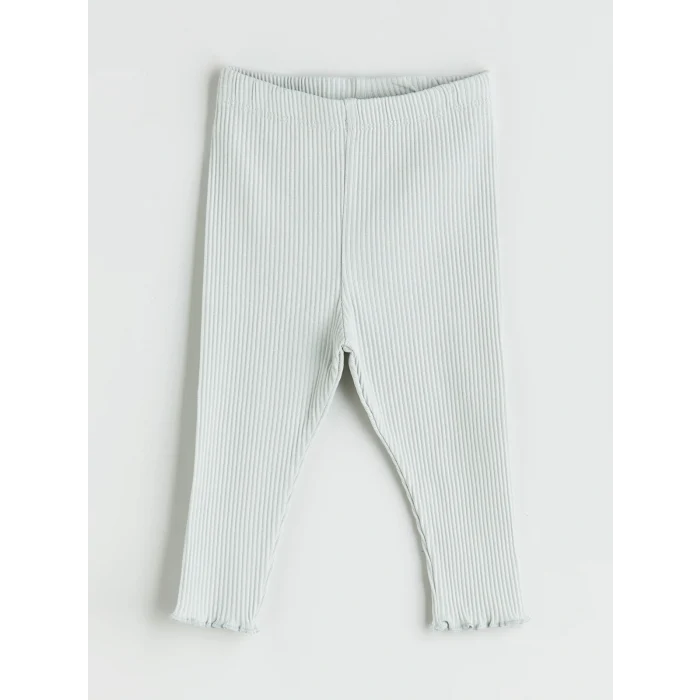 LCW baby Gri Bisiklet Yaka Kız Bebek Sweatshirt ve Tayt 2li