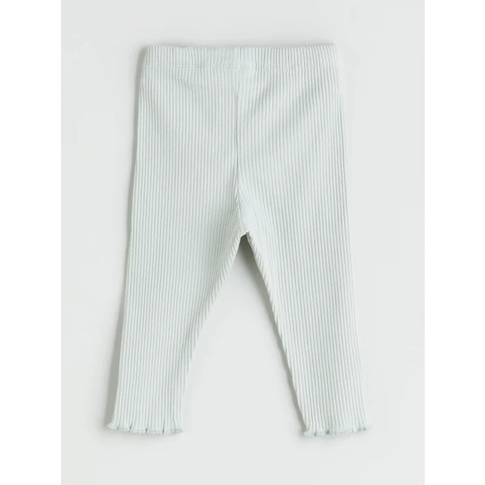 LCW baby Gri Bisiklet Yaka Kız Bebek Sweatshirt ve Tayt 2li