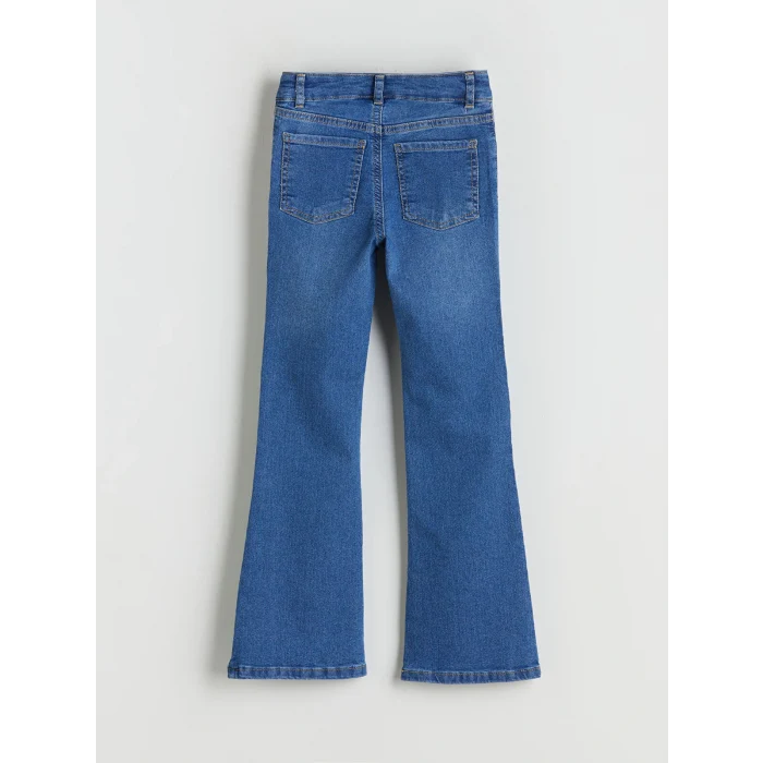 LCW Kids Indigo Flare Fit Kız Çocuk Jean Pantolon ve Toka 2li