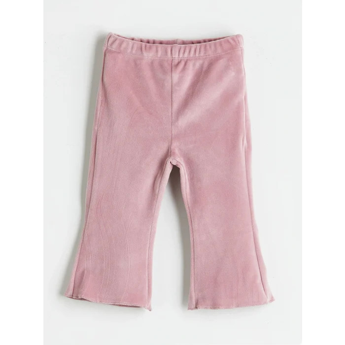 LCW baby Ekru Bisiklet Yaka Kız Bebek Sweatshirt ve Tayt 2li