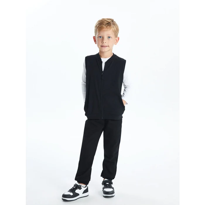 LCW Kids Siyah Beli Lastikli Basic Kalın Erkek Çocuk Jogger Eşofman Altı