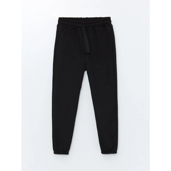 LCW Kids Siyah Beli Lastikli Basic Kalın Erkek Çocuk Jogger Eşofman Altı
