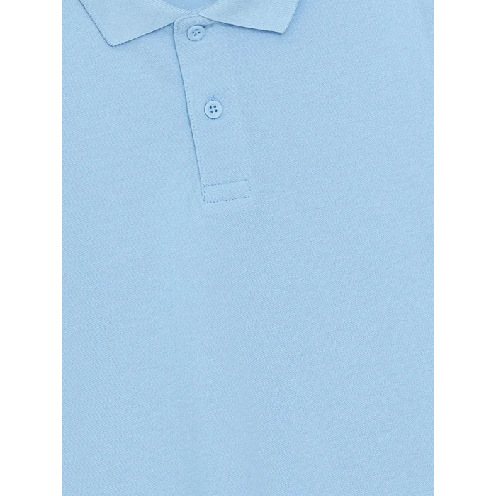 LCW Kids Mavi Polo Yaka Kısa Kollu Basic Erkek Çocuk Tişört
