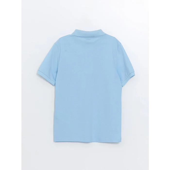 LCW Kids Mavi Polo Yaka Kısa Kollu Basic Erkek Çocuk Tişört