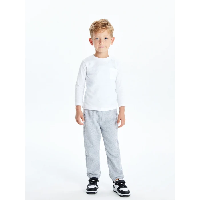 LCW Kids Gri Beli Lastikli Basic Kalın Erkek Çocuk Jogger Eşofman Altı