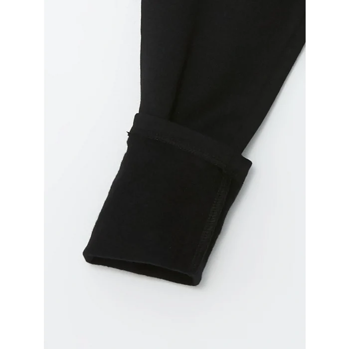 LCW Kids Siyah Beli Lastikli Basic Kız Bebek Tayt