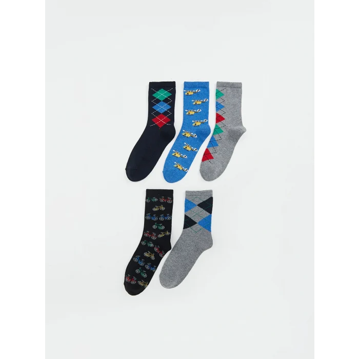 LCW Kids Karişik Desenli Erkek Çocuk Soket Çorap 5li