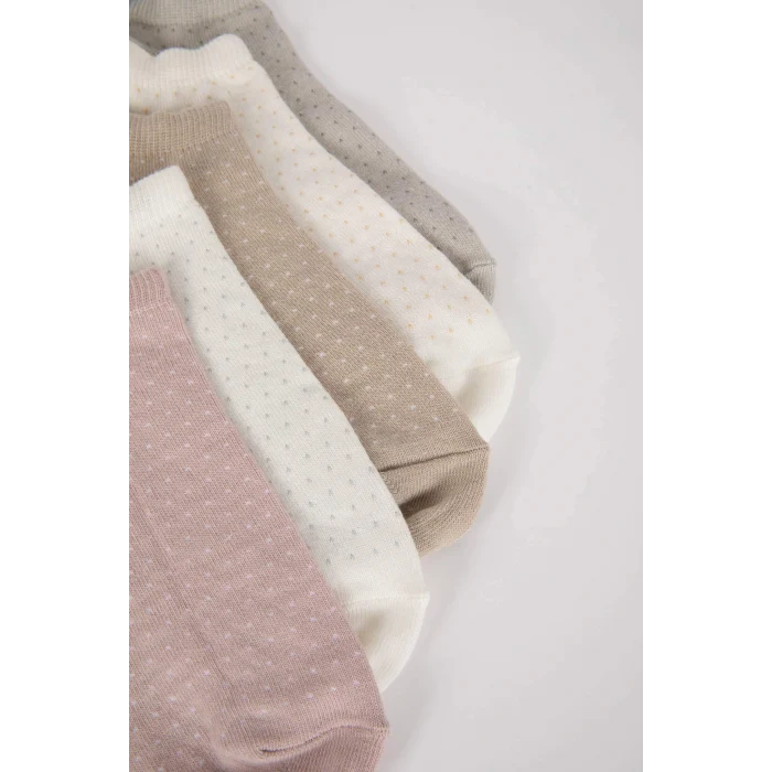 Defacto Z7555 Çok Renkli Kadın 5li Pamuklu Patik Çorap