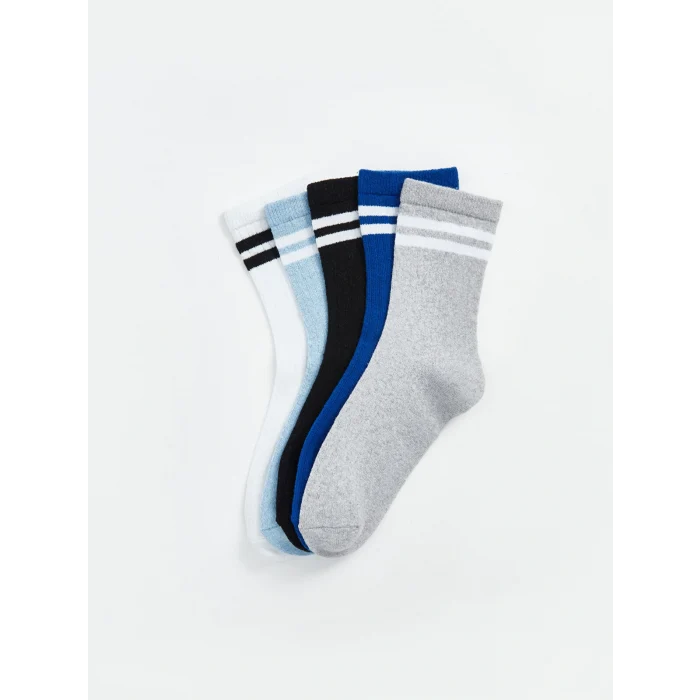 LCW Kids Karişik Çizgili Erkek Çocuk Soket Çorap 5li