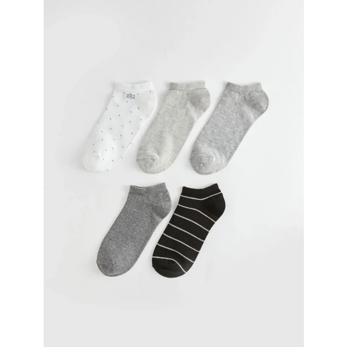 LCW DREAM Ekru Desenli Kadın Patik Çorap 5li