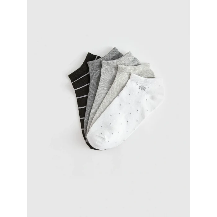 LCW DREAM Ekru Desenli Kadın Patik Çorap 5li