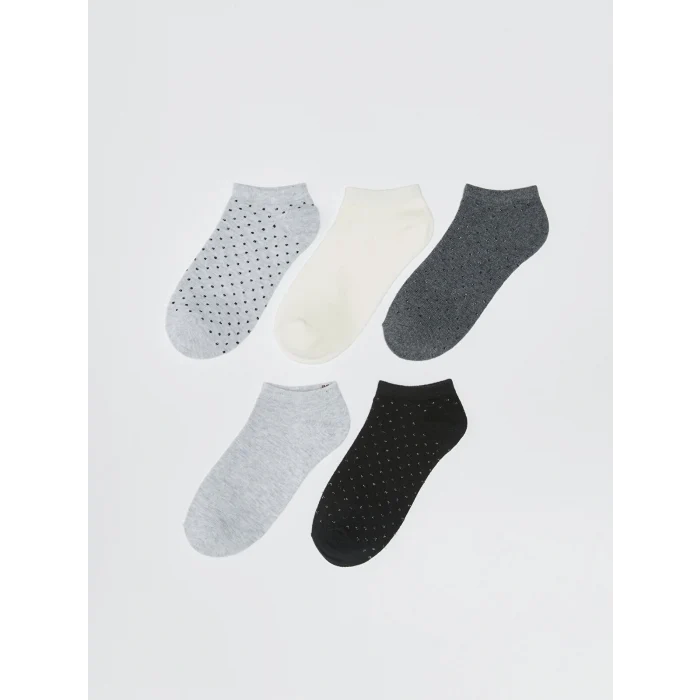 LCW DREAM Gri Simli Desenli Kadın Patik Çorap 5li