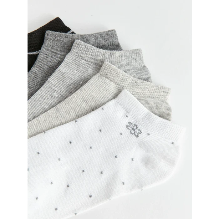 LCW DREAM Ekru Desenli Kadın Patik Çorap 5li